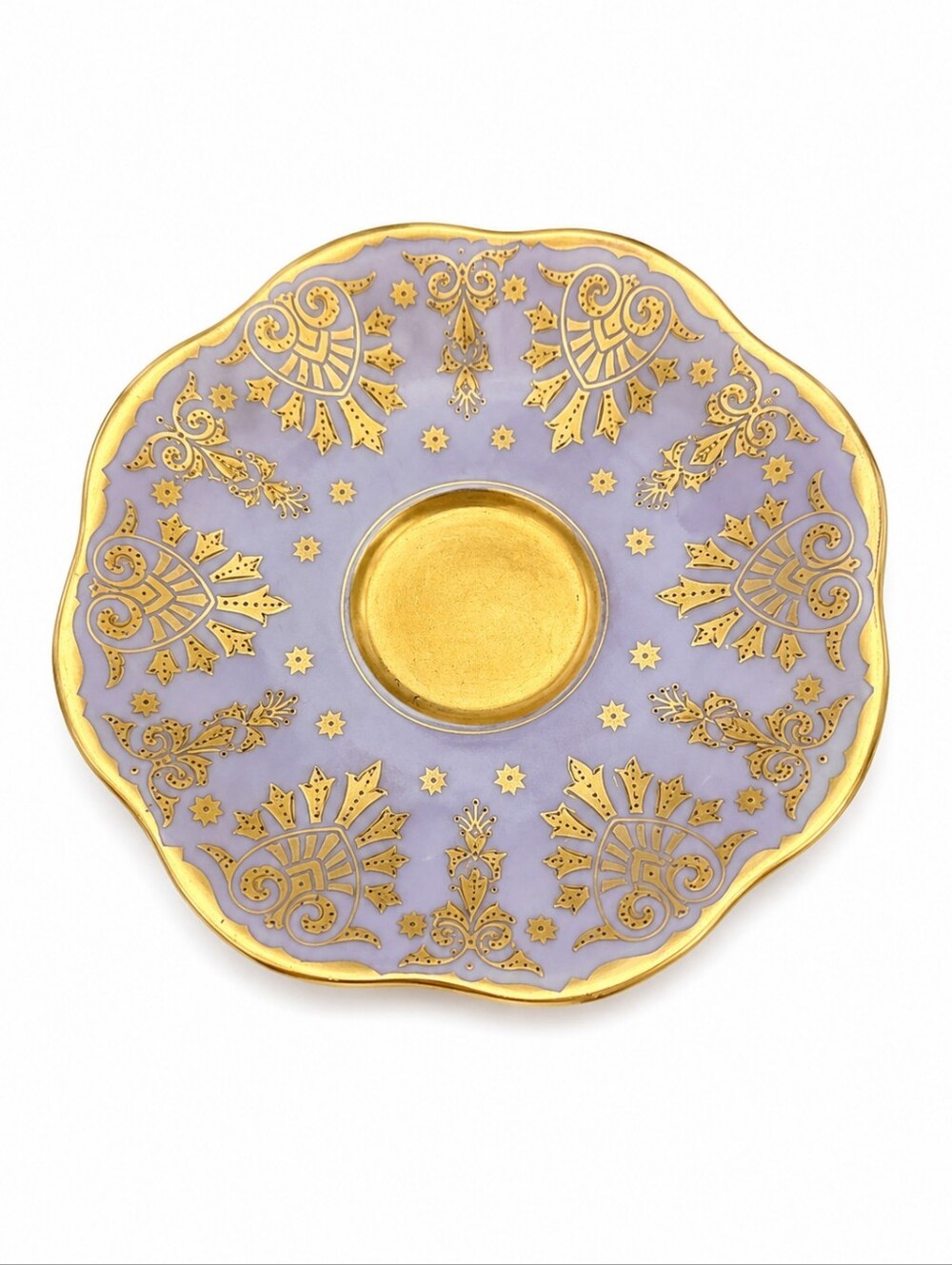 Antique COALPORT 1915 Gold Encrusted Lavendar Replacement Saucer #14E15